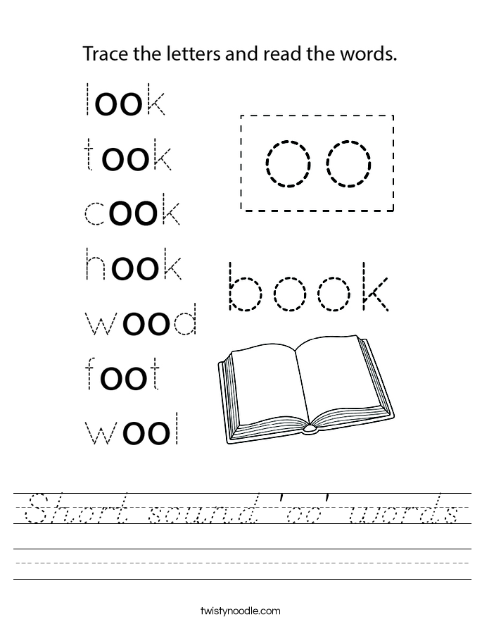 Short sound 'oo' words Worksheet