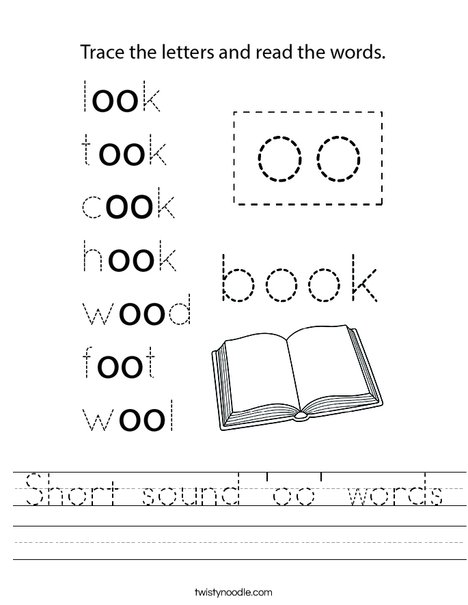 Short sound 'oo' words Worksheet