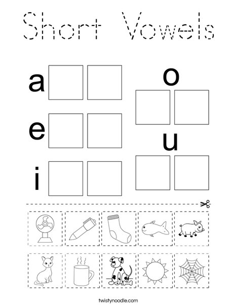 Short Vowels Coloring Page