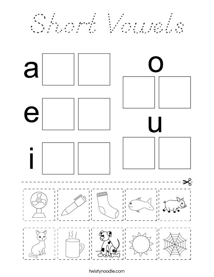 Short Vowels Coloring Page