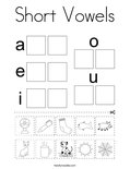 Short Vowels Coloring Page