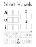 Short Vowels Coloring Page