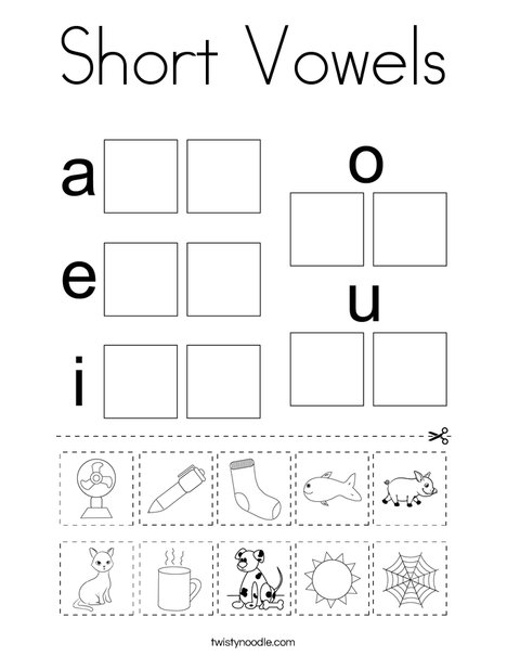 Short Vowels Coloring Page