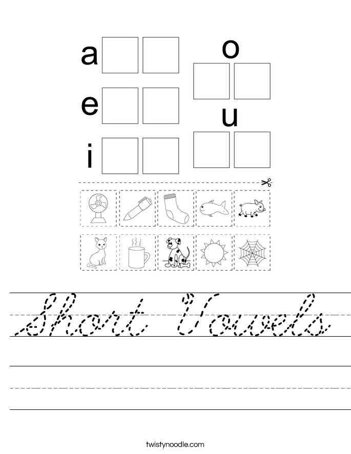 Short Vowels Worksheet