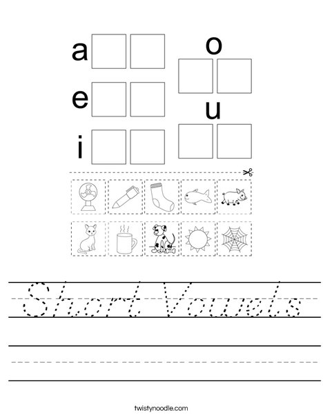 Short Vowels Worksheet