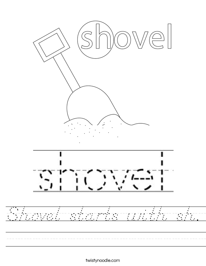 Shovel starts with sh. Worksheet