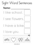 Sight Word Sentences Coloring Page