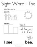 Sight Word- The Coloring Page