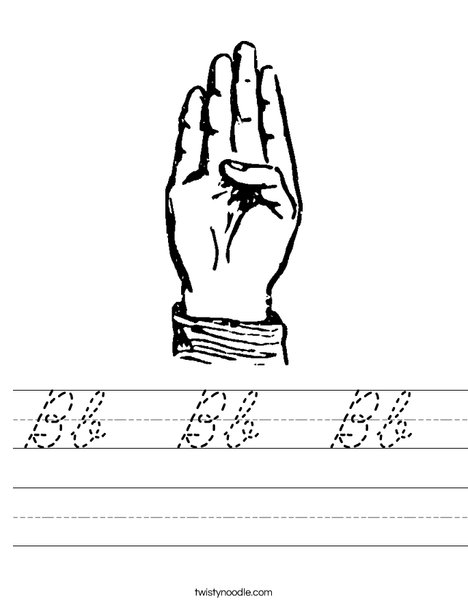 Sign Language Letter B Worksheet