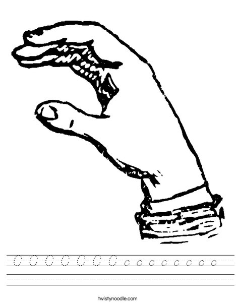 Sign Language Letter C Worksheet