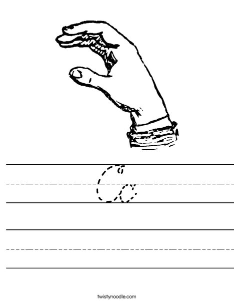 Sign Language Letter C Worksheet