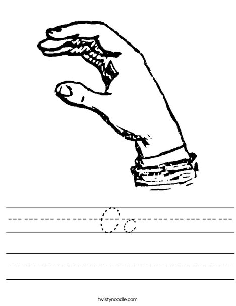 Sign Language Letter C Worksheet