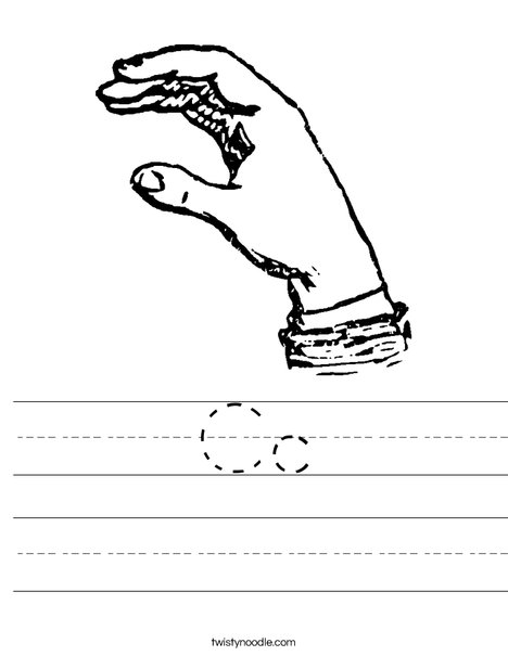 Sign Language Letter C Worksheet