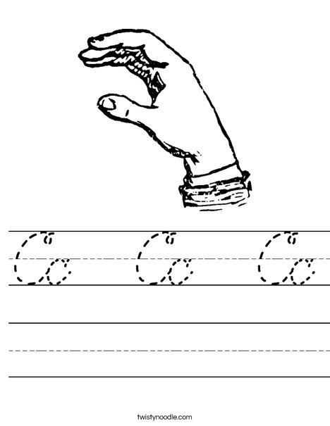 Sign Language Letter C Worksheet
