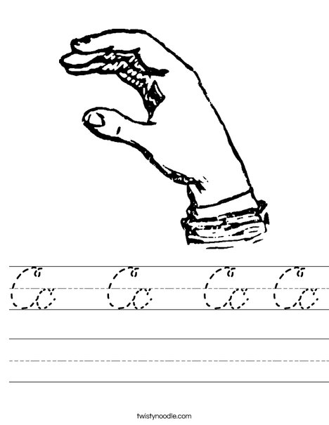 Sign Language Letter C Worksheet