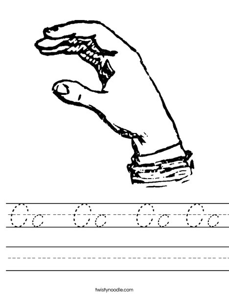 Sign Language Letter C Worksheet