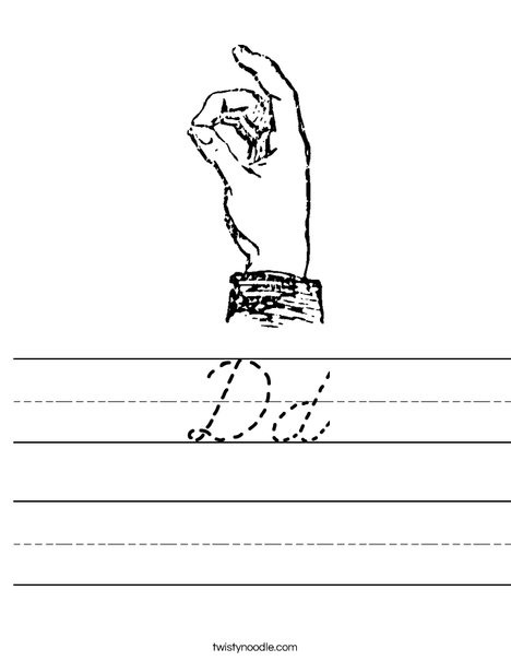 Sign Language Letter D Worksheet