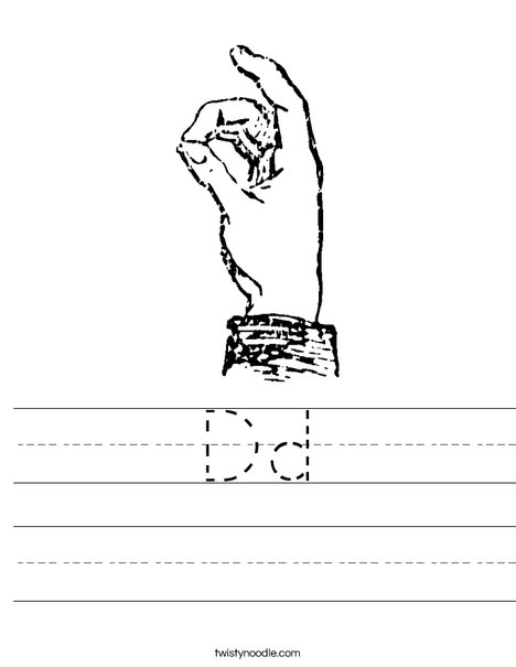 Sign Language Letter D Worksheet