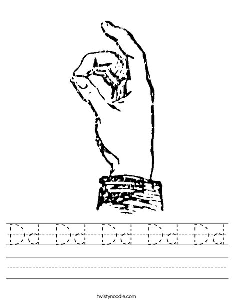 Sign Language Letter D Worksheet