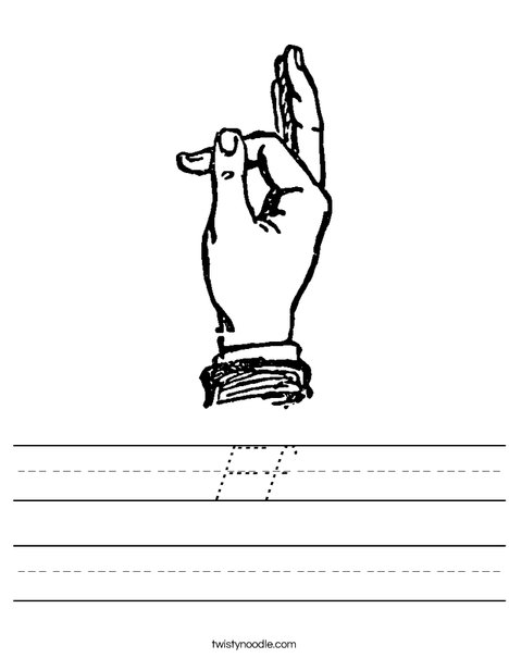 Sign Language Letter F Worksheet