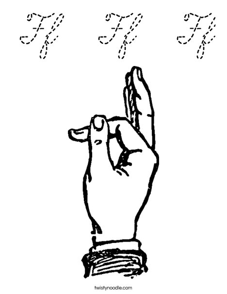 Sign Language Letter F Coloring Page