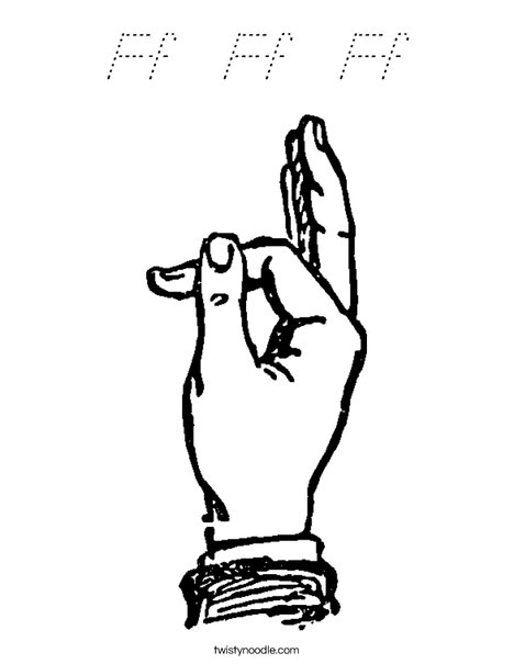 Sign Language Letter F Coloring Page