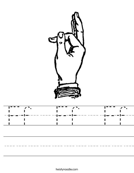 Sign Language Letter F Worksheet