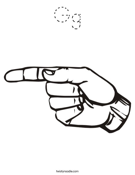 Sign Language Letter G Coloring Page