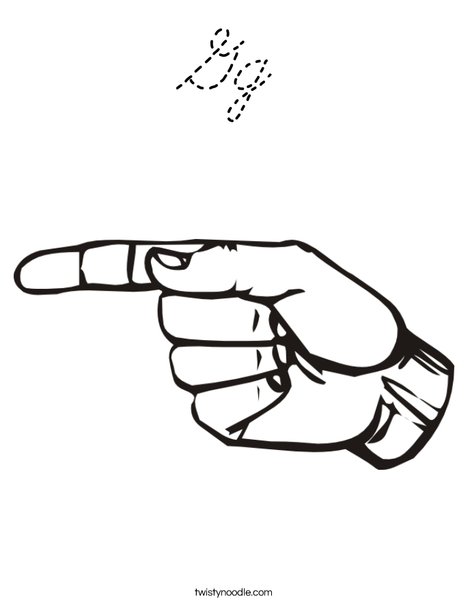 Sign Language Letter G Coloring Page