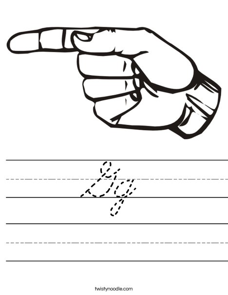 Sign Language Letter G Worksheet