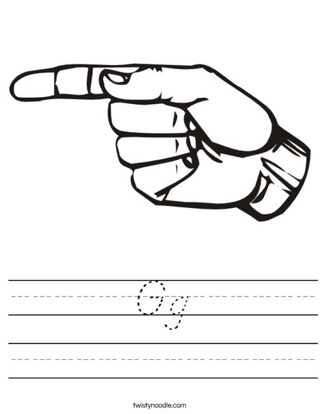 Sign Language Letter G Worksheet