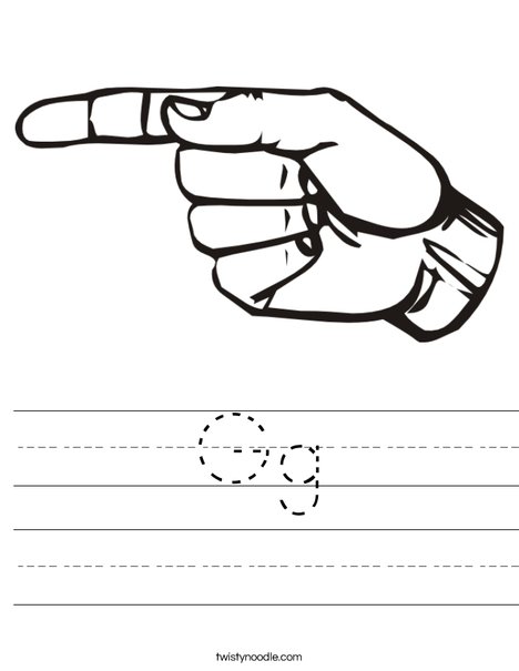 Sign Language Letter G Worksheet