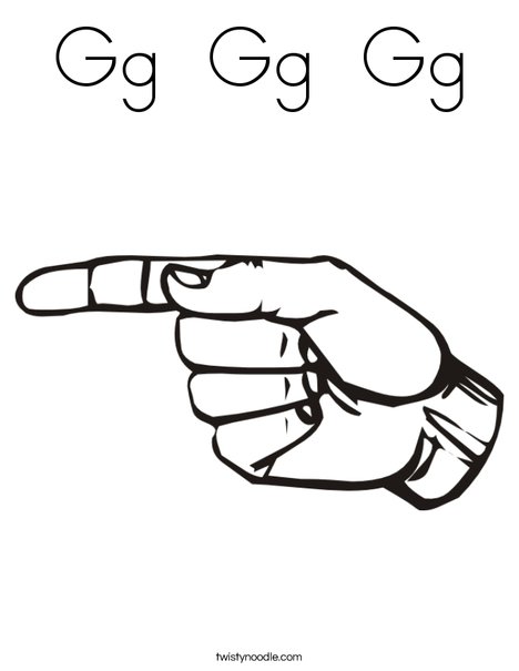 Sign Language Letter G Coloring Page