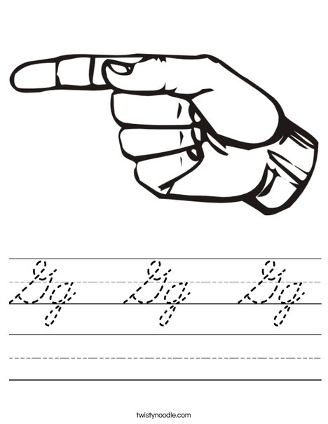Sign Language Letter G Worksheet