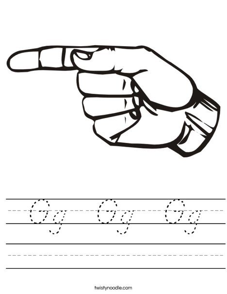 Sign Language Letter G Worksheet