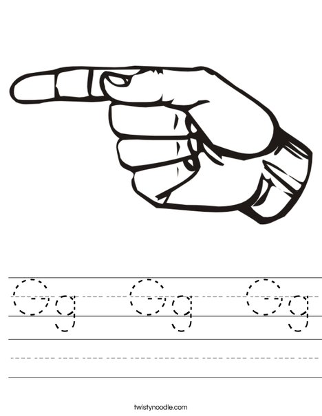 Sign Language Letter G Worksheet