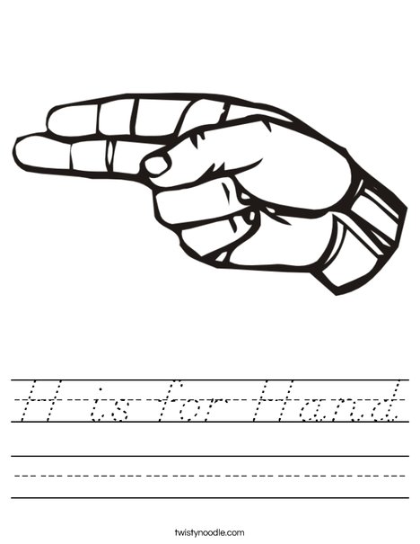 Sign Language Letter H Worksheet