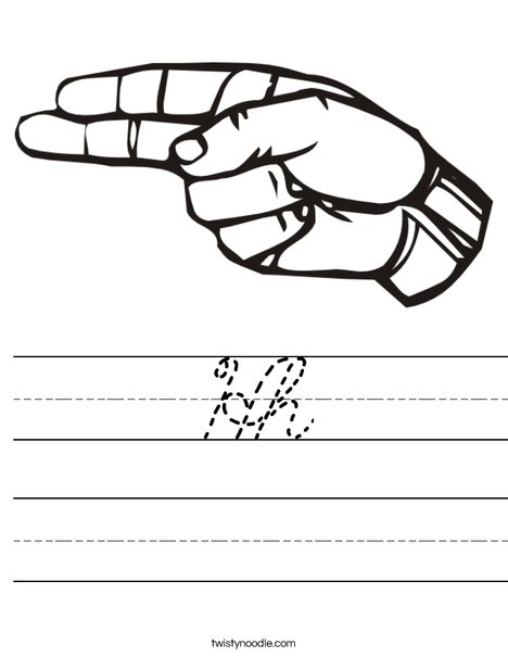 Sign Language Letter H Worksheet