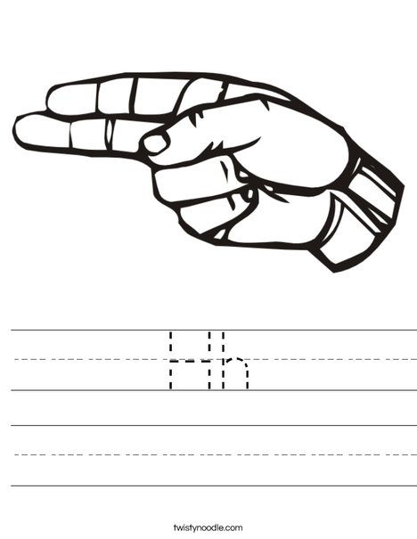 Sign Language Letter H Worksheet