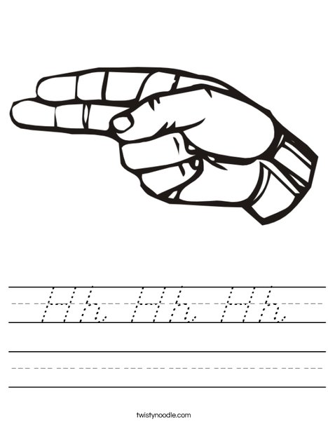 Sign Language Letter H Worksheet