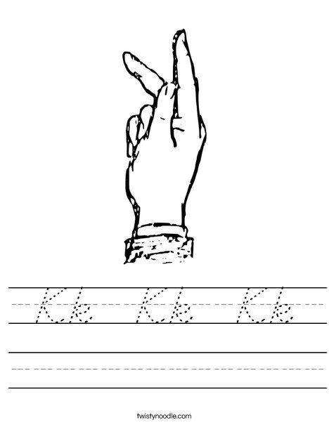 Sign Language Letter K Worksheet