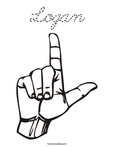 Sign Language Letter L Coloring Page