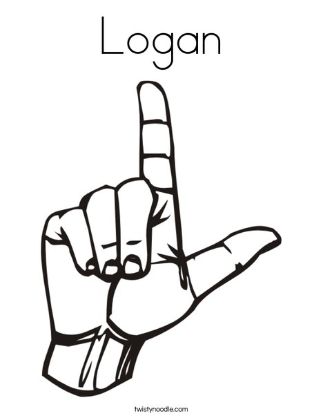 Sign Language Letter L Coloring Page
