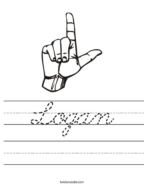 Sign Language Letter L Worksheet