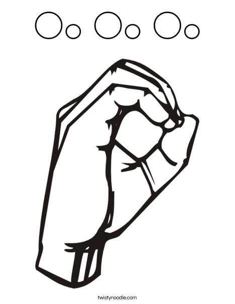 Sign Language Letter O Coloring Page