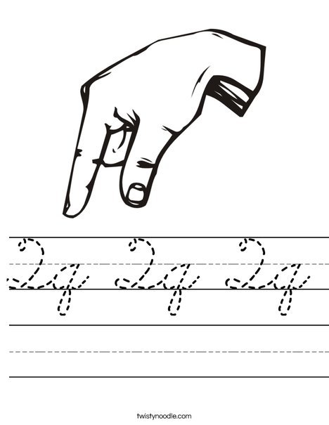 Sign Language Letter Q Worksheet