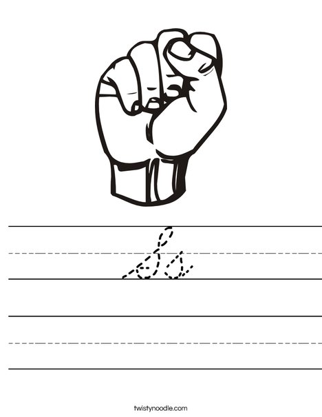 Sign Language Letter S Worksheet