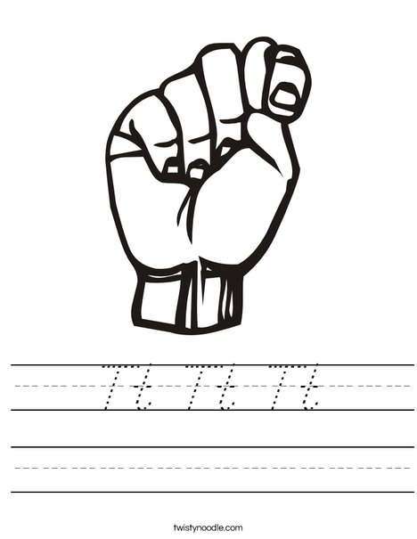 Sign Language Letter T Worksheet