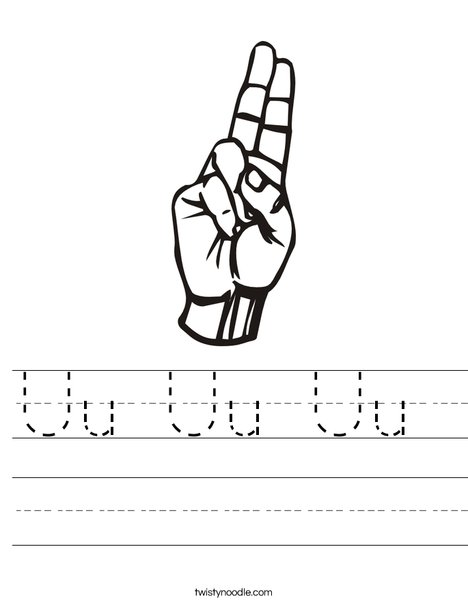 Sign Language Letter U Worksheet