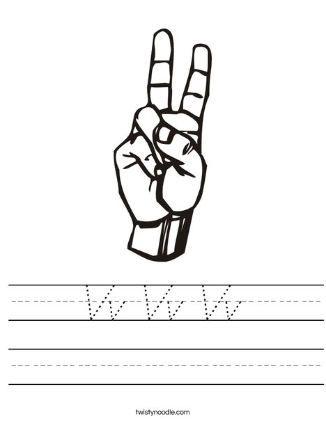 Sign Language Letter V Worksheet